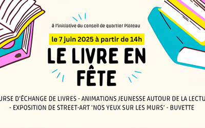 Bandeau Le Livre en Fête de 2025 avec la date de l'évènement : le 7 juin 2025