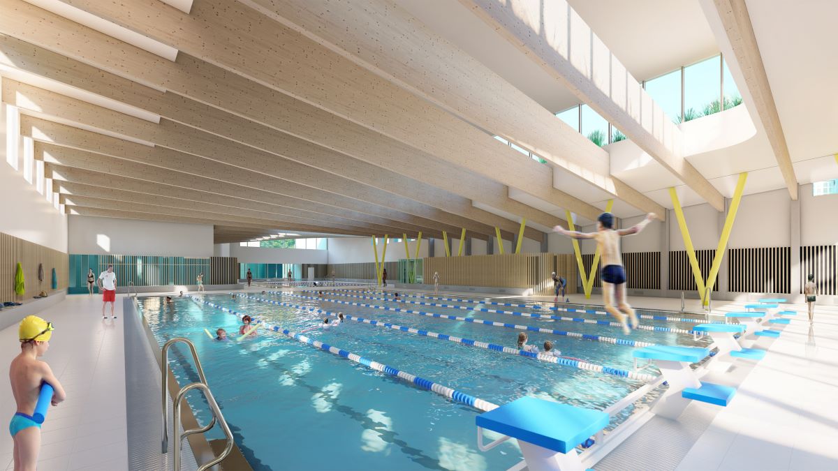 Visuel des bassins de la piscine de la rue Belliard (18e)