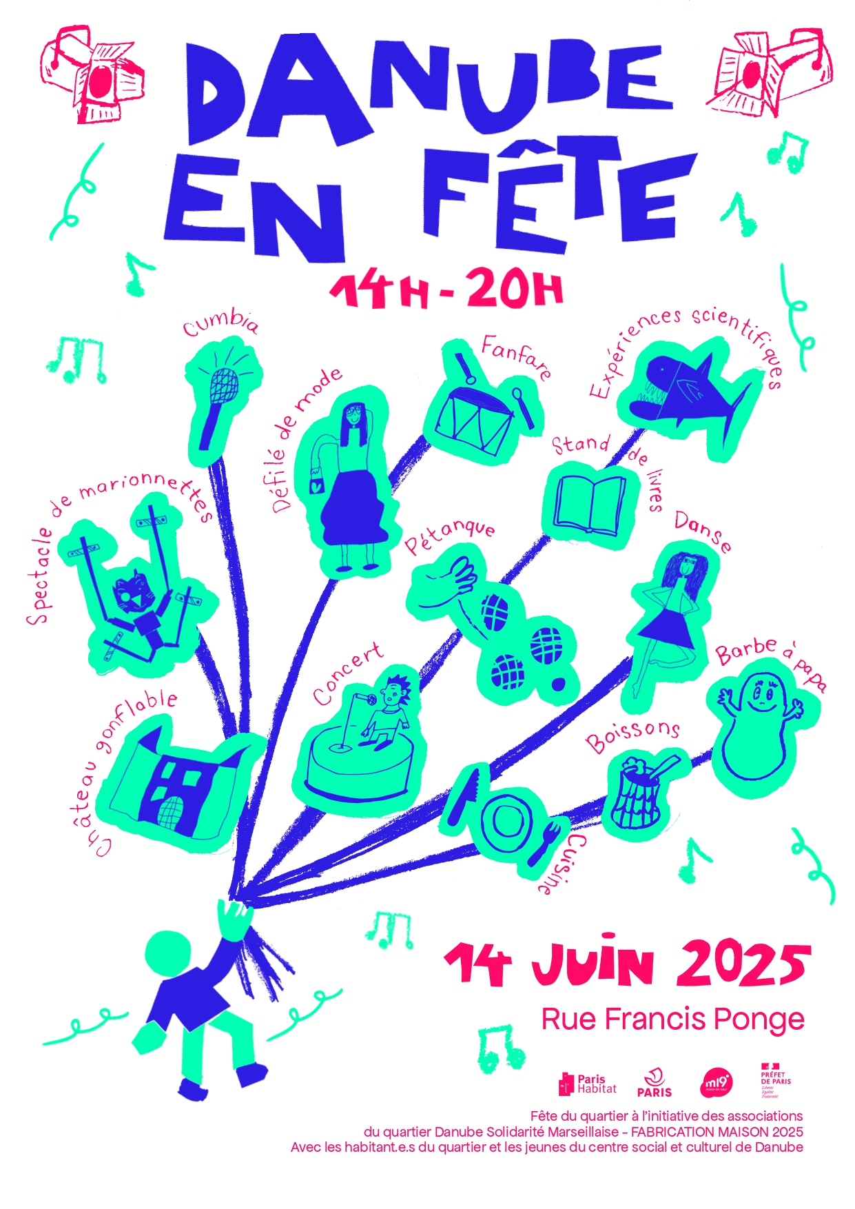 Affiche fête de quartier Danube-2025