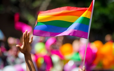 Il s'agit du drapeau LGBT
