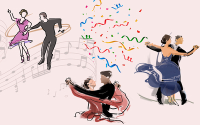 Illustration de couples qui dansent