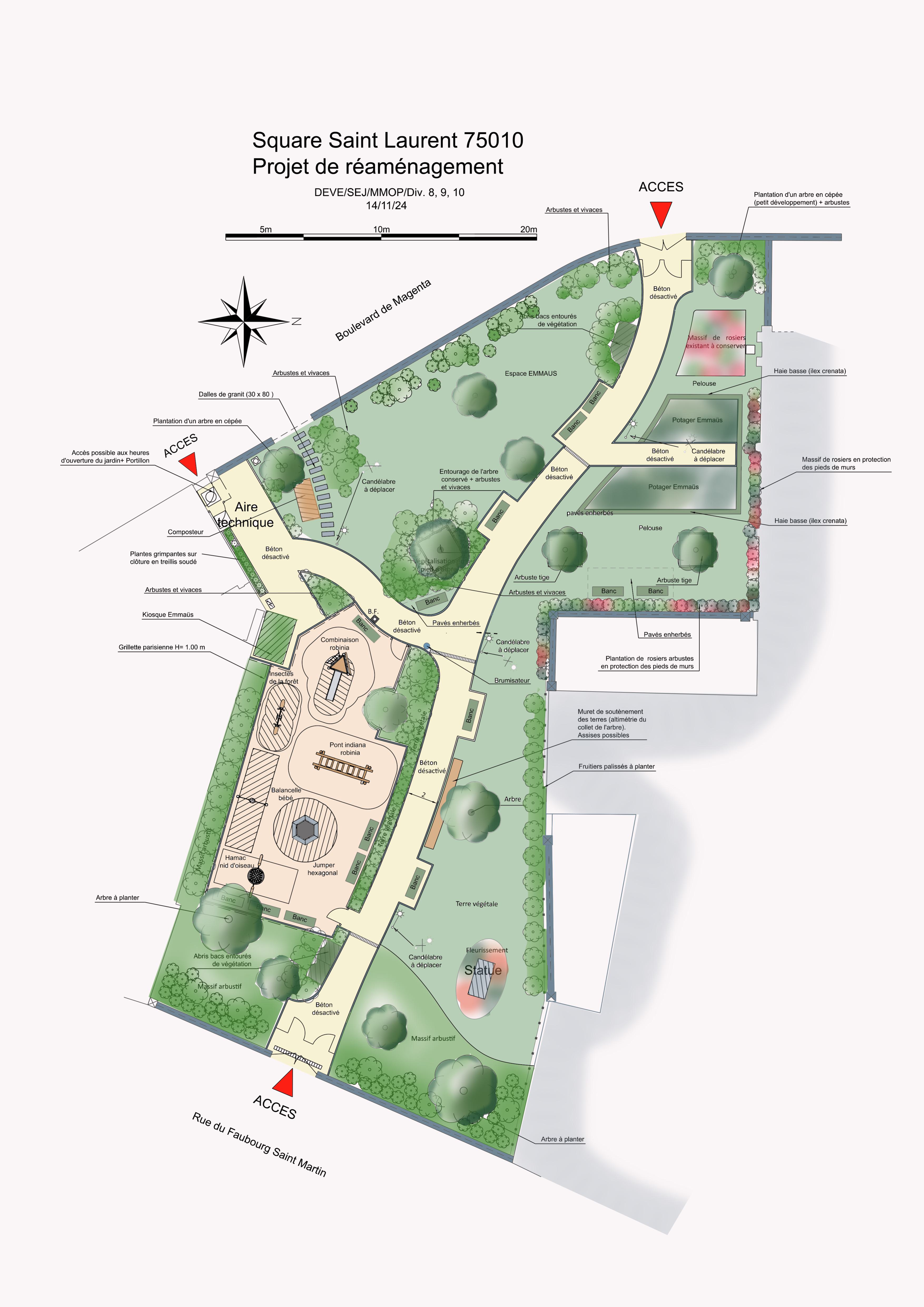 plan d'un jardin