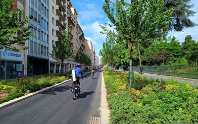 Image de la rue de Lagny végétalisée