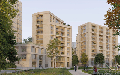 Visuel de deux immeubles dans un style architectural moderne