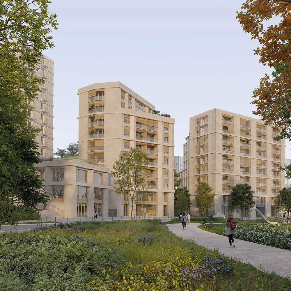 Visuel de deux immeubles dans un style architectural moderne