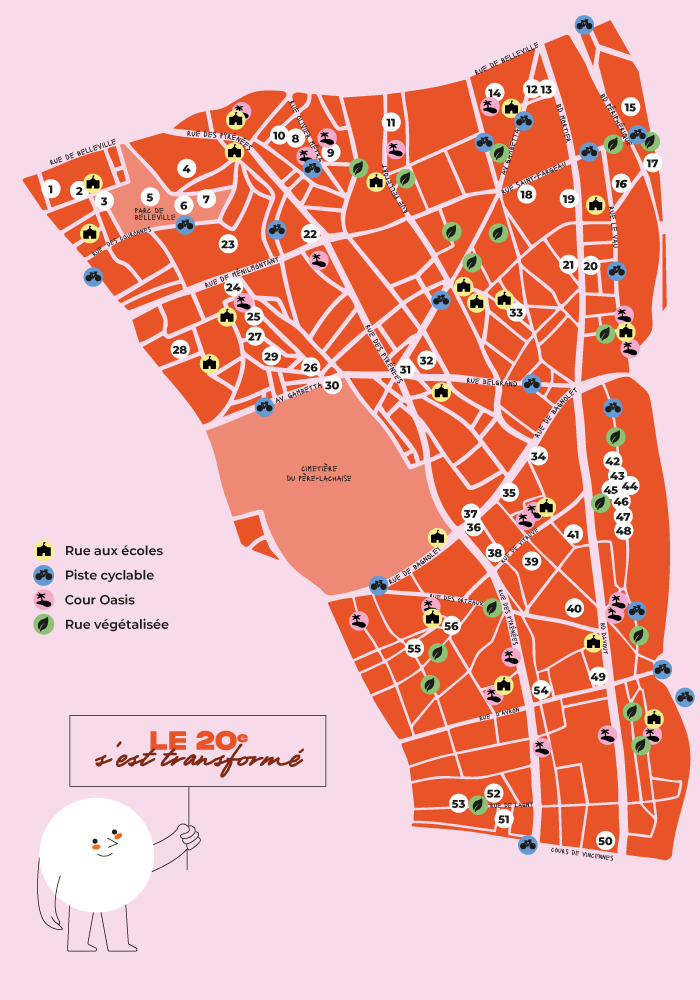 carte des réalisations du 20e