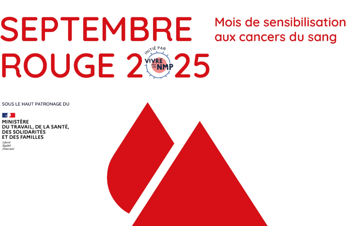 Affiche pour la campagne septembre rouge d'information sur les cancers rares du sang
