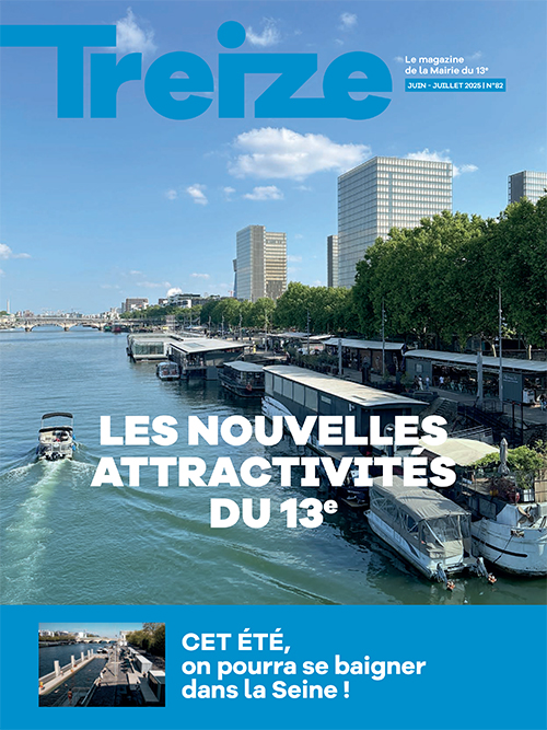 Une du journal Treize avec une photo des quais de Seine