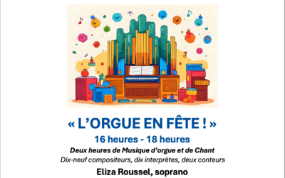 orgue en fête rouge et bleu