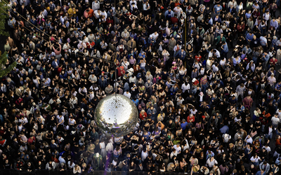 Foule vue du ciel