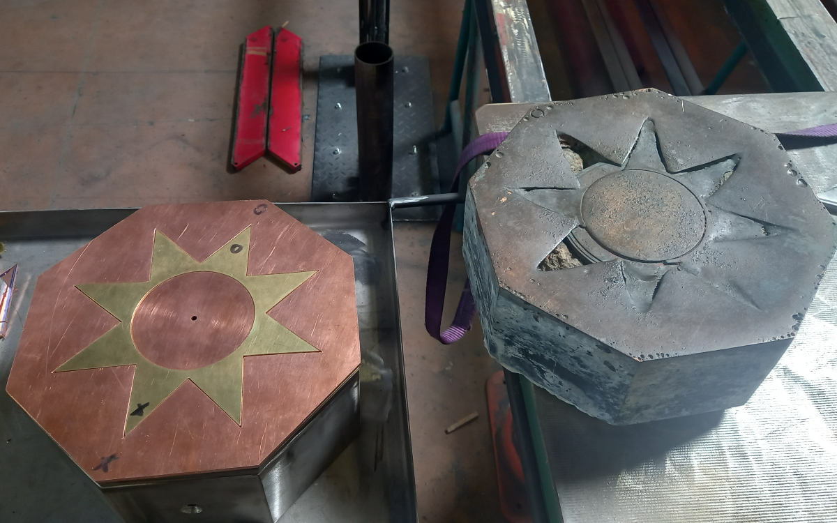 Point zéro des routes de france en cours de restauration. 