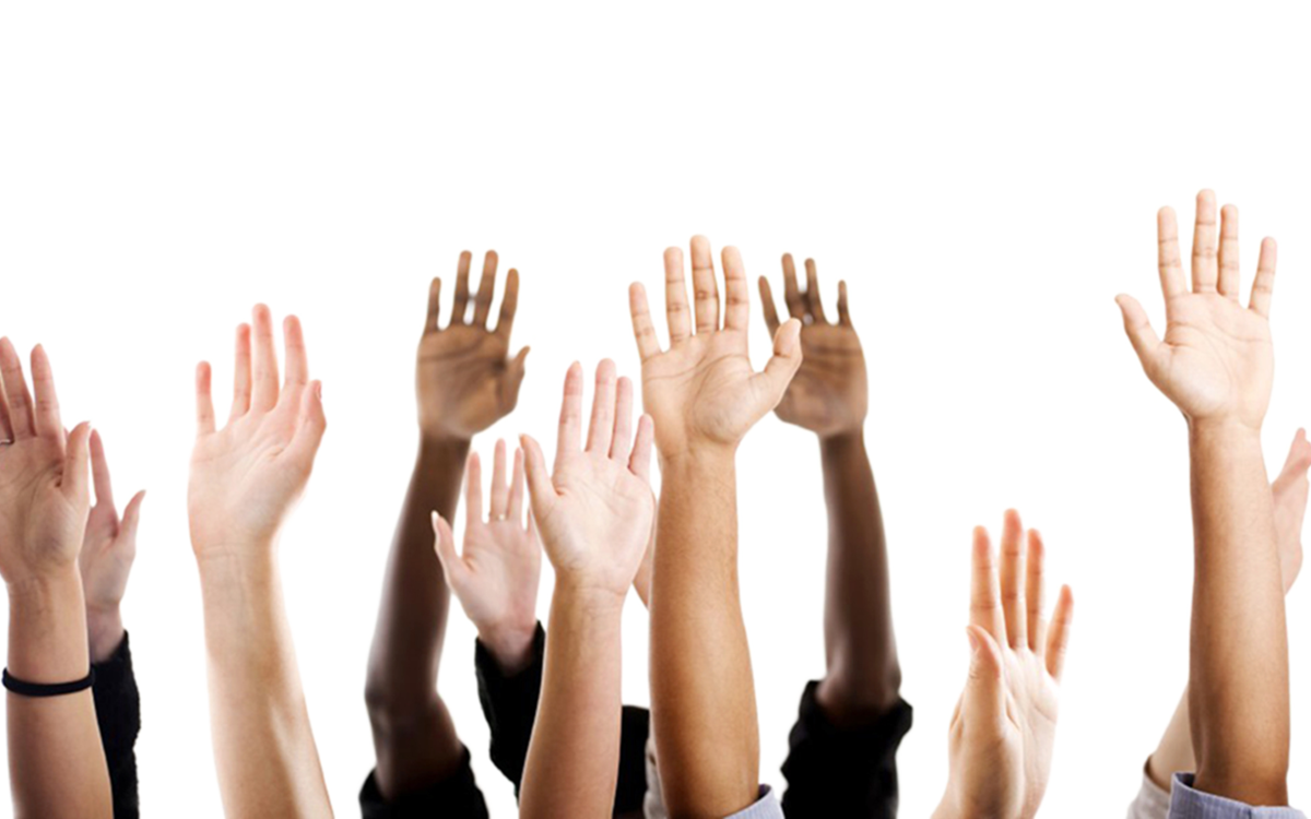 Il s'agit de mains levées