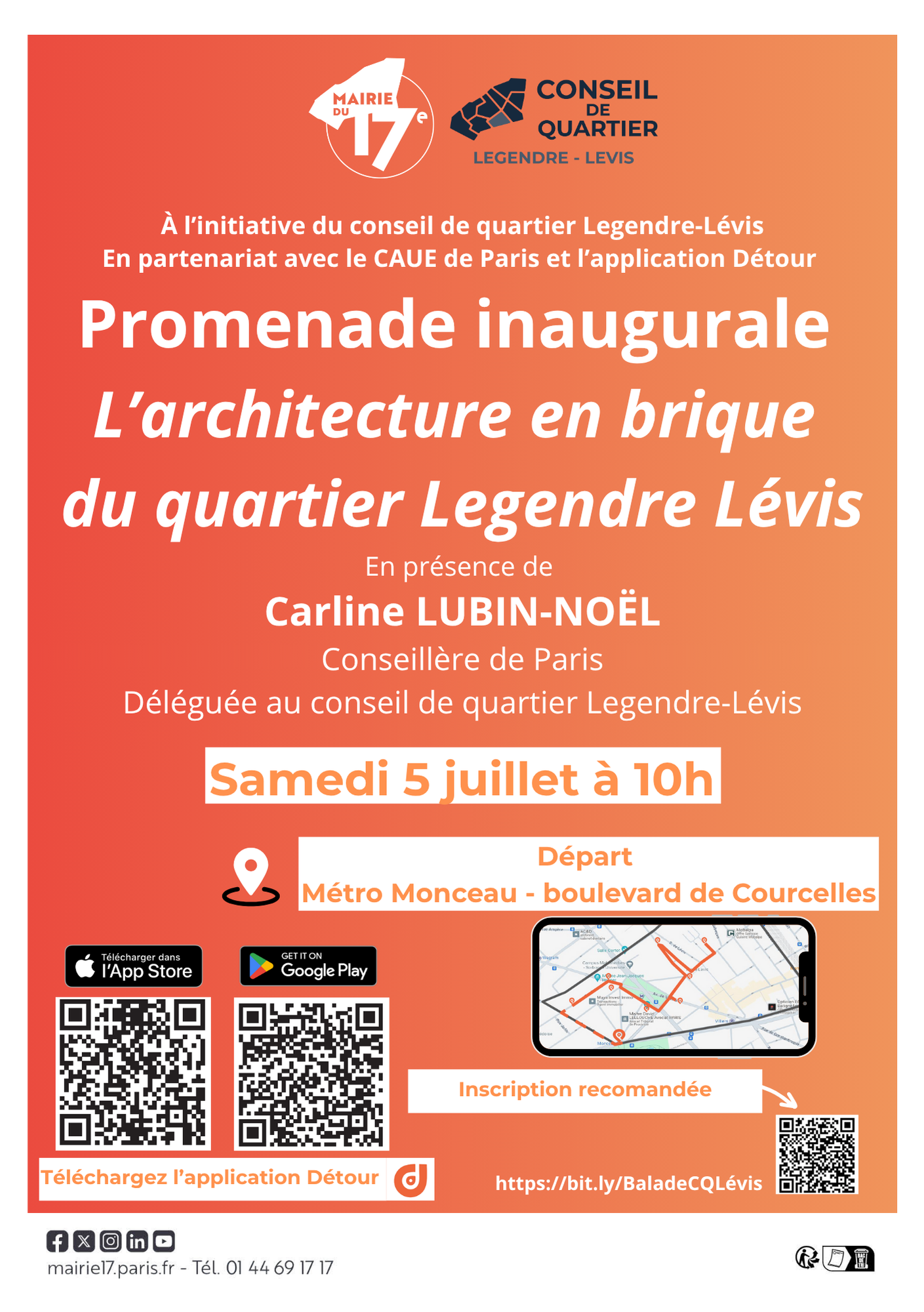 Affiche orange de la promenade