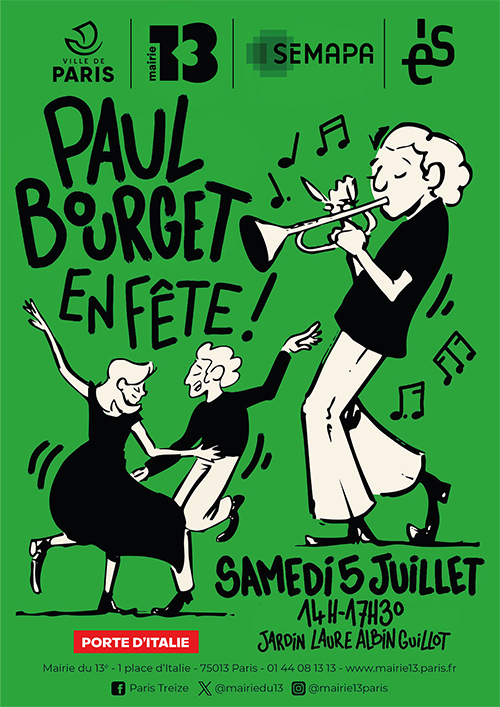 Illustration avec des personnages dansant et jouant de la musique