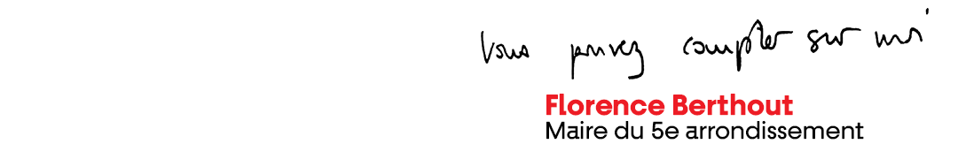 Signature de la maire Florence Berthout accompagné de la mention manuscrite "Vous pouvez compter sur moi"