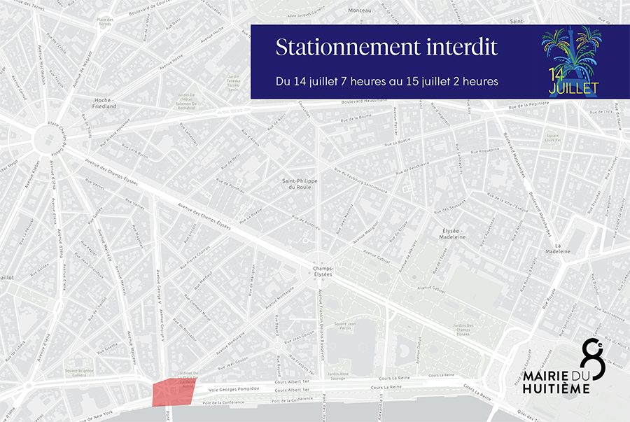 Carte du 8e avec des zones en rouge