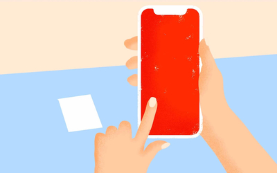 Illustration de téléphone tenu avec une main