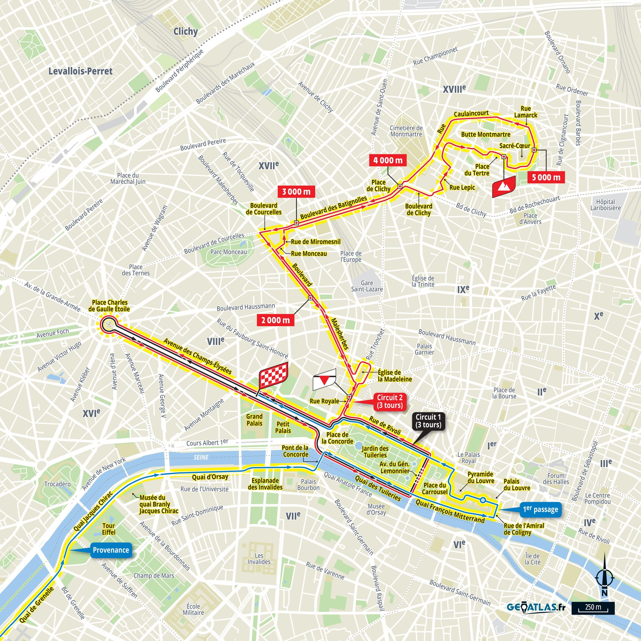 21. Etappe der Tour de France 2025, Einfahrt und Ziel in Paris