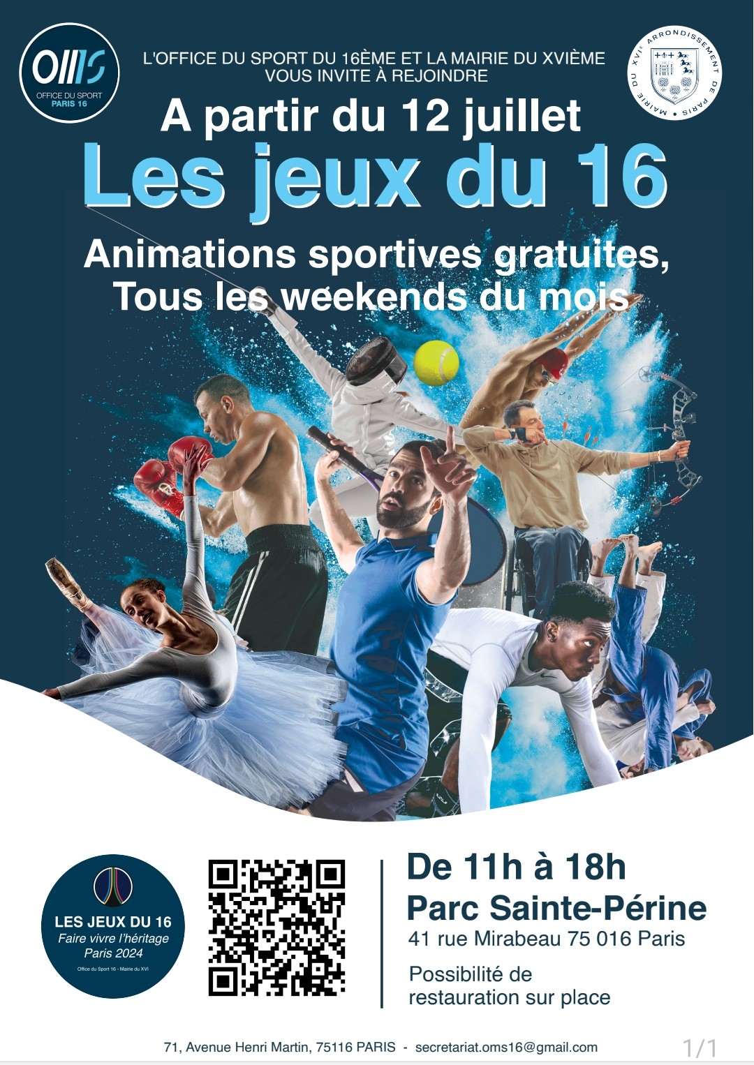 visuel des jeux du 16 parc sainte périne