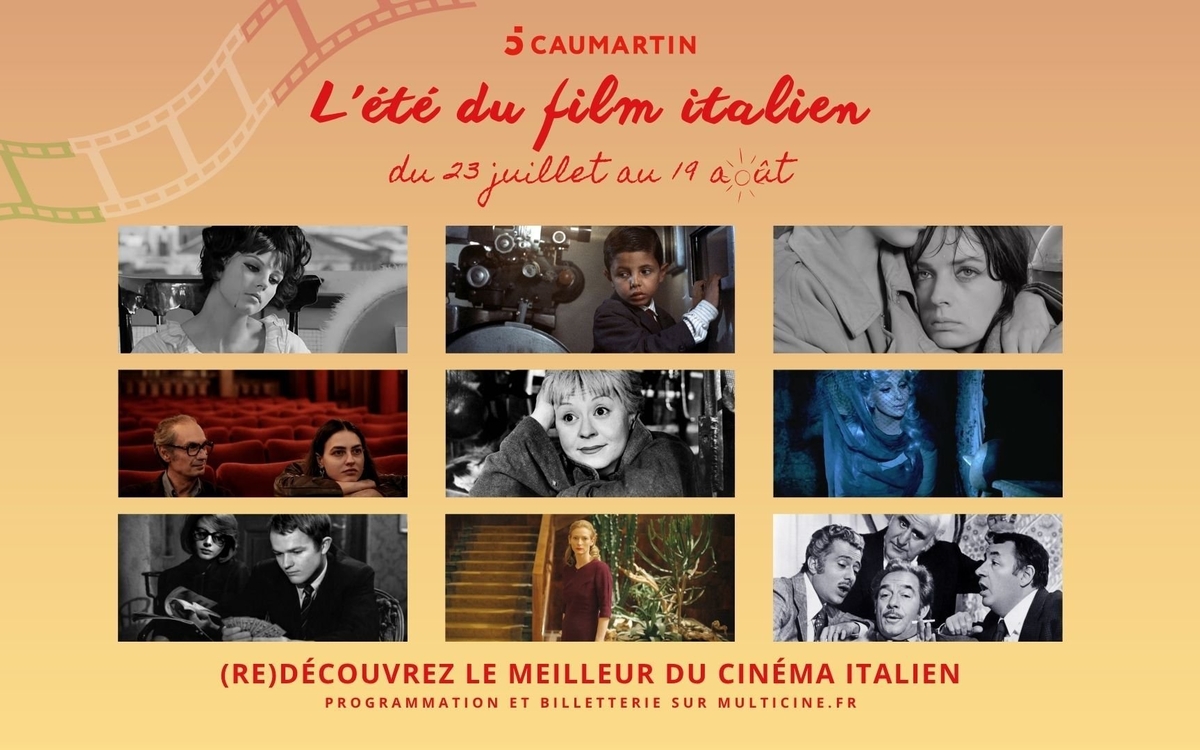 affiches de différents films italiens à l'affiche du festival du film italien du 5 caumartin