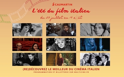 affiches de différents films italiens à l'affiche du festival du film italien du 5 caumartin