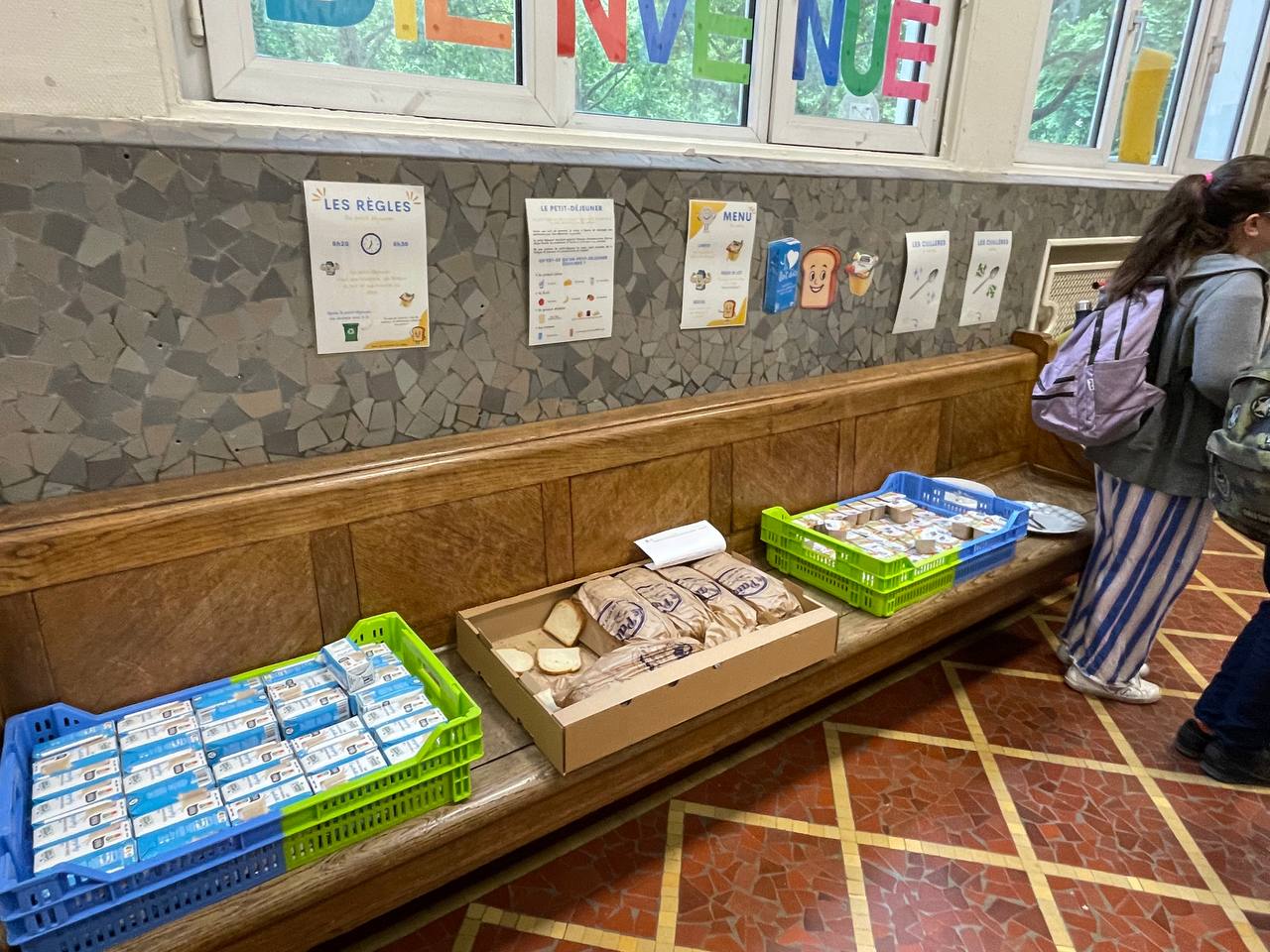 Photo de petits déjeuners à l’école élémentaire, 8 rue Pierre Foncin