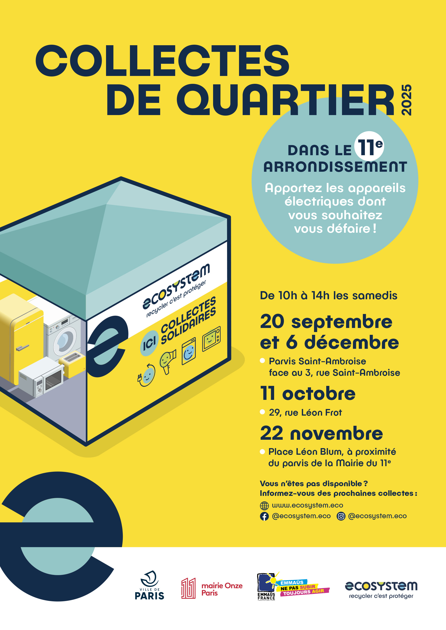 Il s'agit des nouvelles dates de collectes Ecosystem
