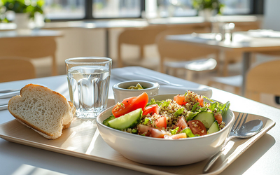 Vue d'un plat végétarien.
