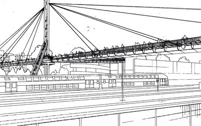 pont dessiné à la main