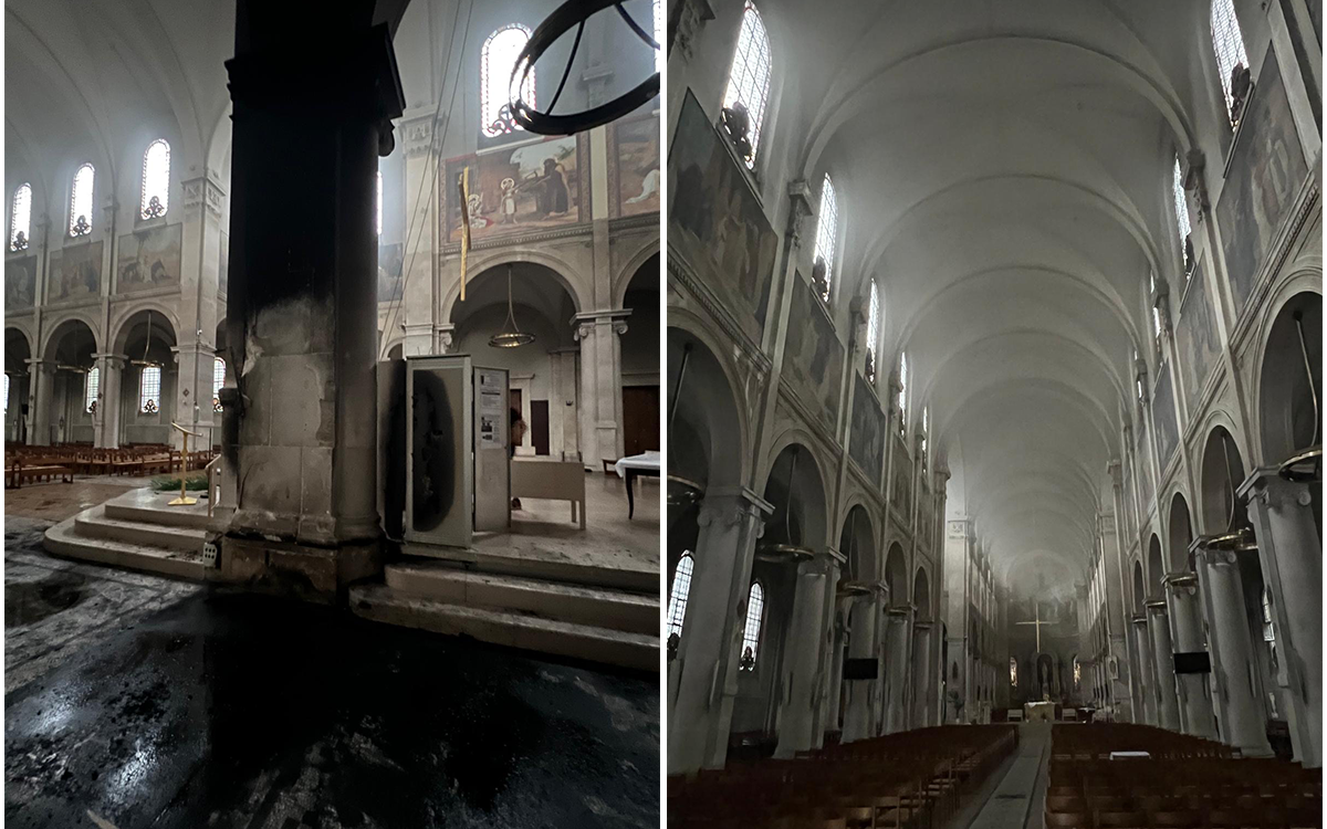 Incendie l'église Notre-Dame-des-Champs