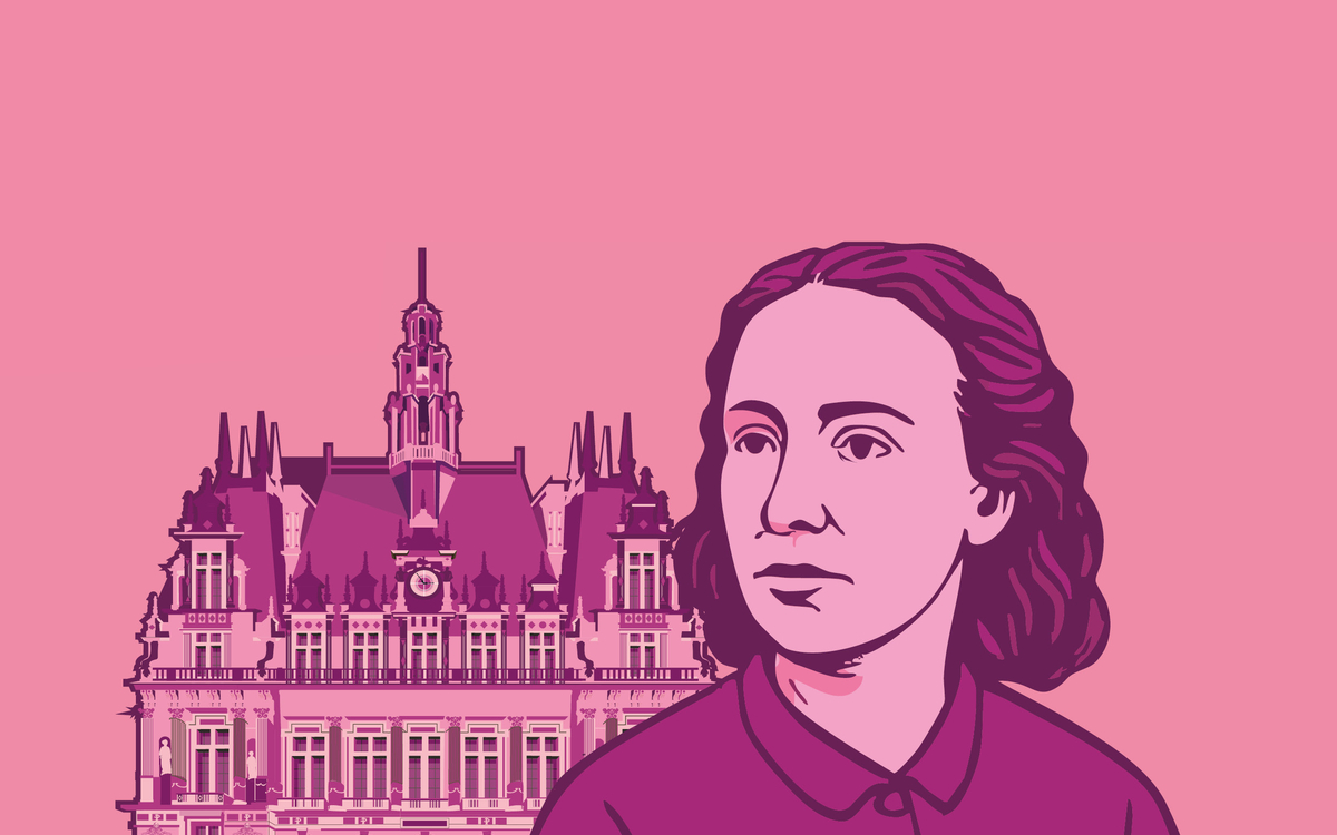 illustration mairie et Louise Michel