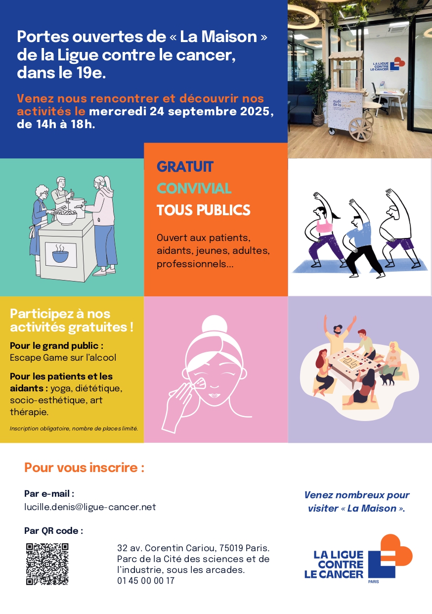 Flyer avec le programme JPO La maison de la ligue de concert 2025