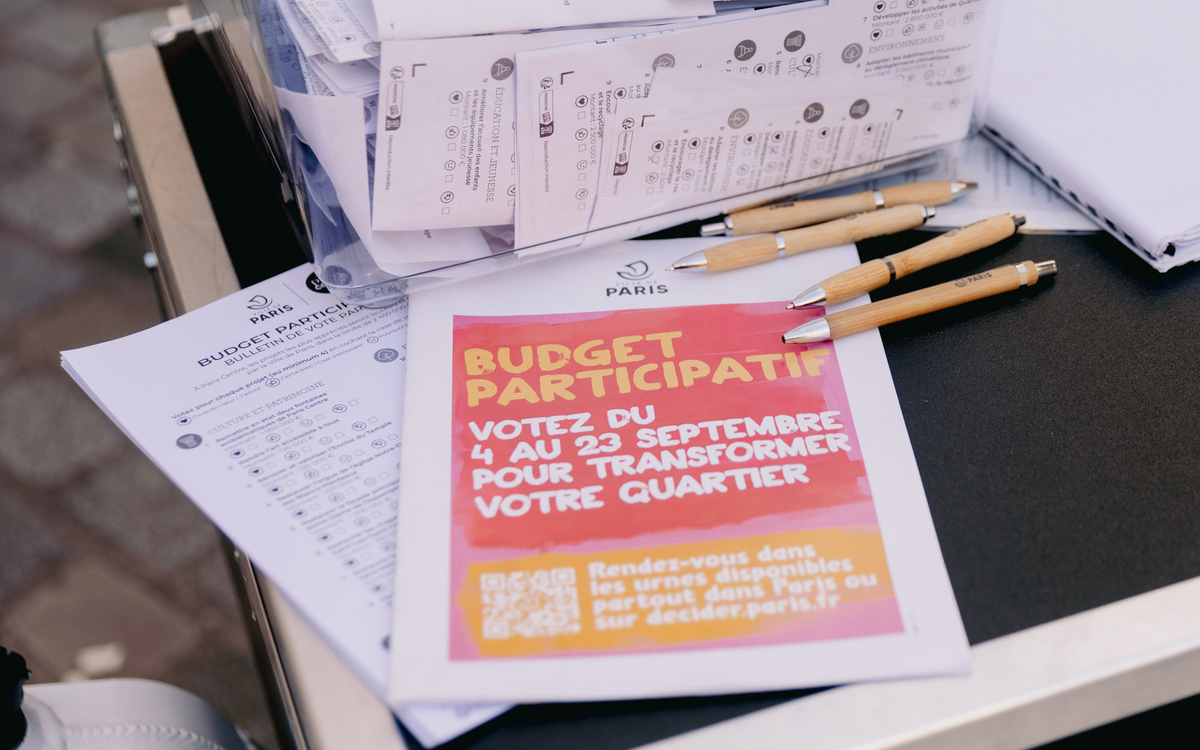 Vote du budget participatif dans la rue des Rosiers.