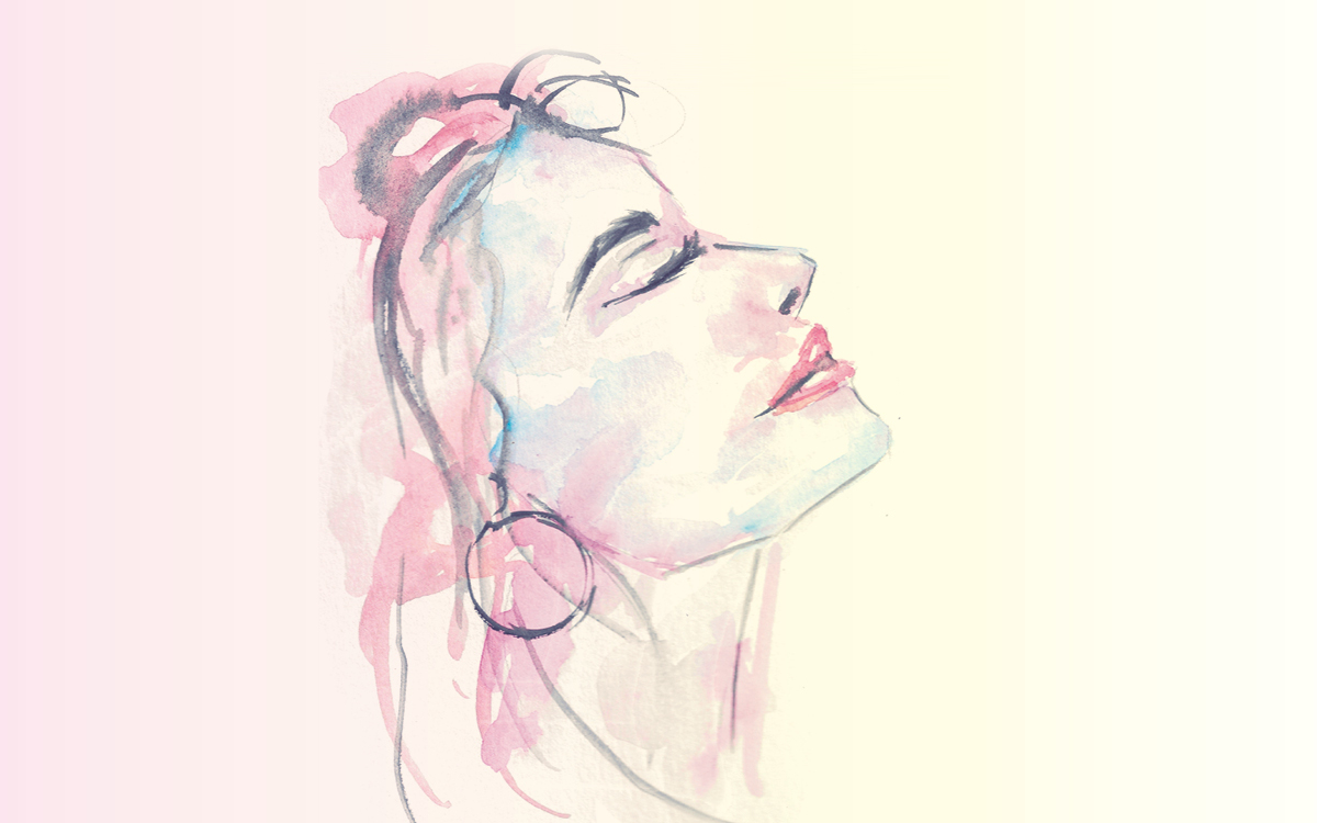 Dessin au crayon d'un visage de femme