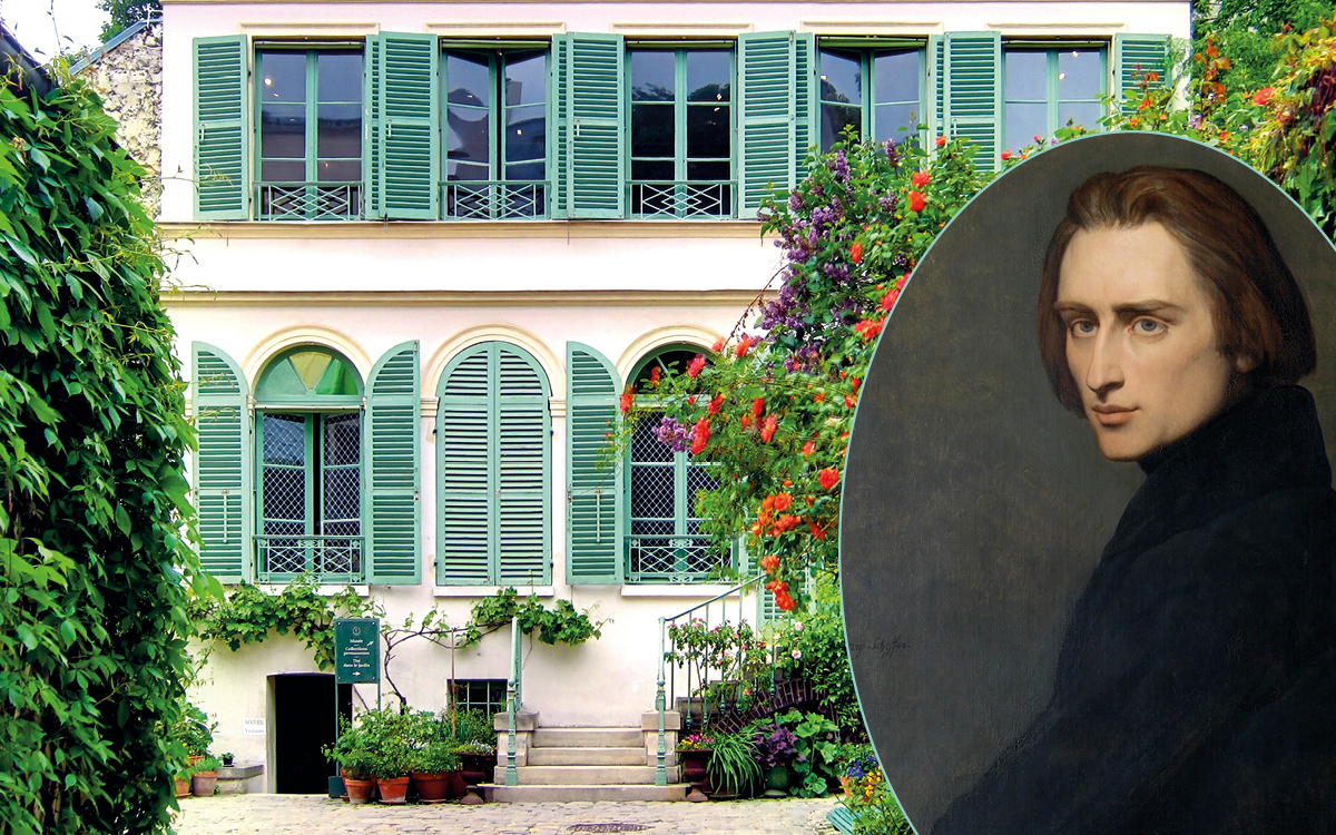 portrait de franz liszt devant le musée de la vie romantique