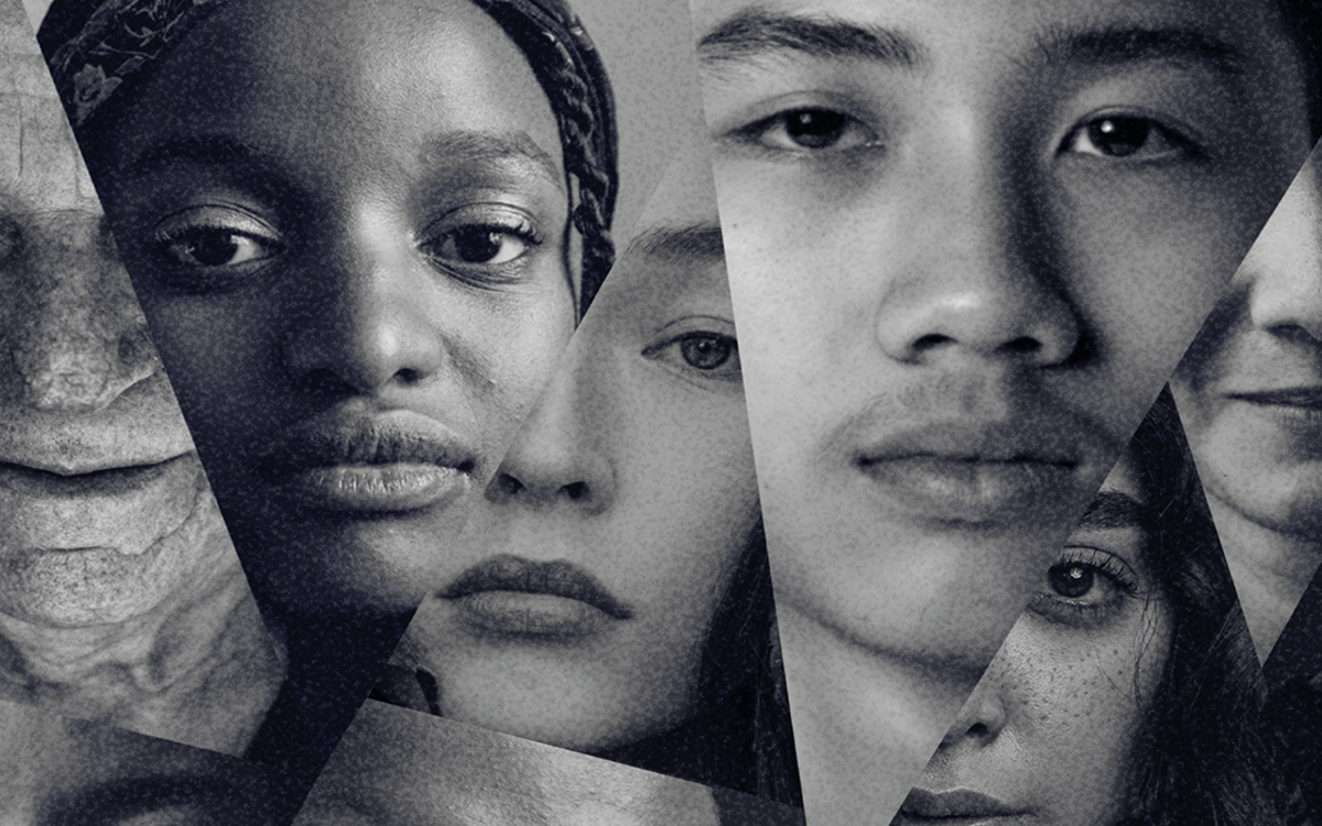 visages en noir et blanc