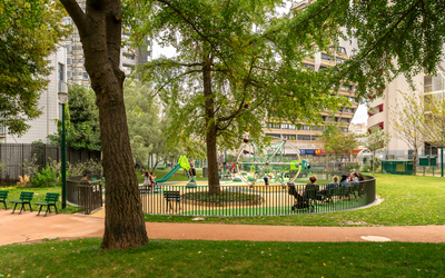 Le jardin de l'îlot Riquet dans le 19e.