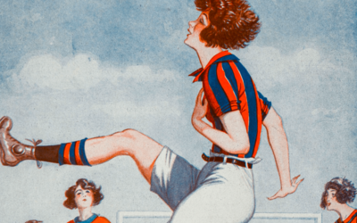 Illustration représentant une équipe féminine de football lors de JO de 1922