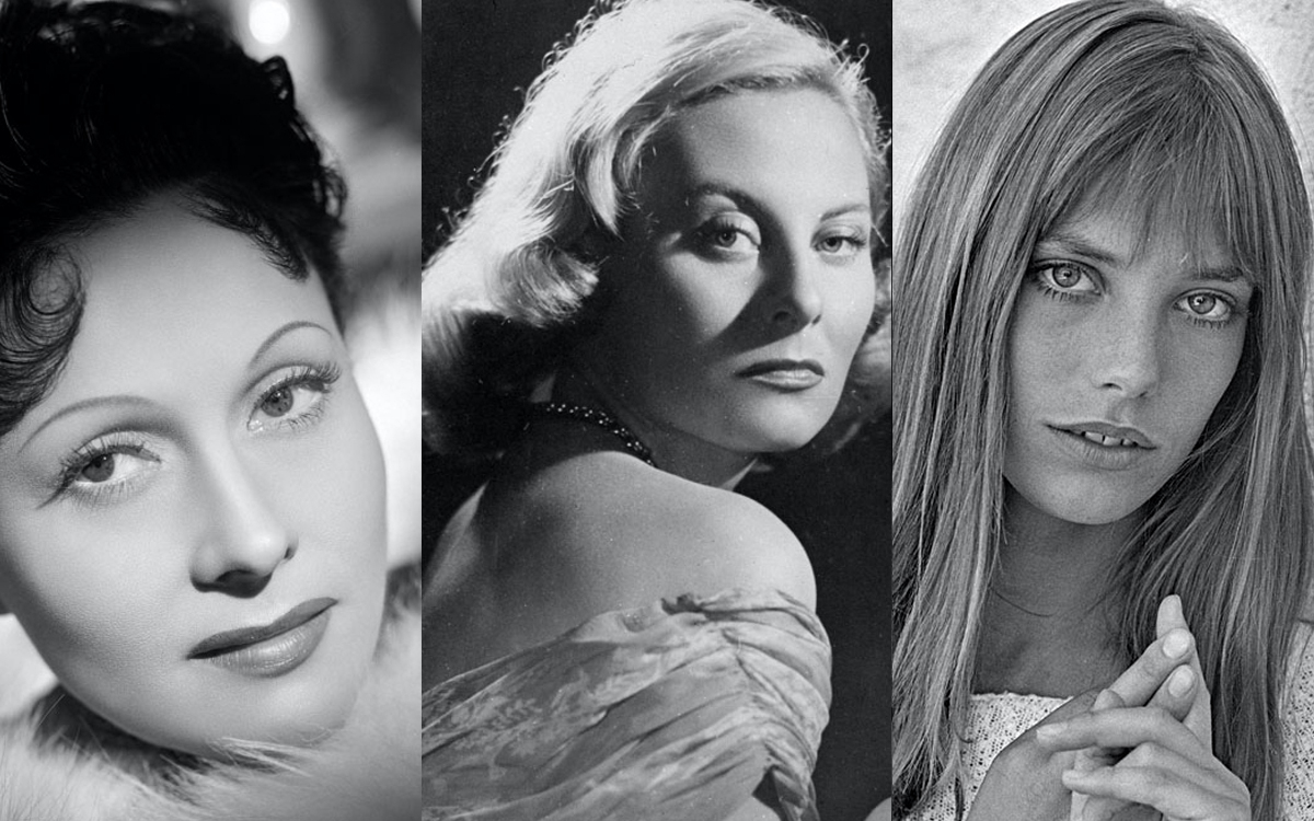 Portraits noir et blanc de Arletty, Michèle Morgan et Jane Birkin.
