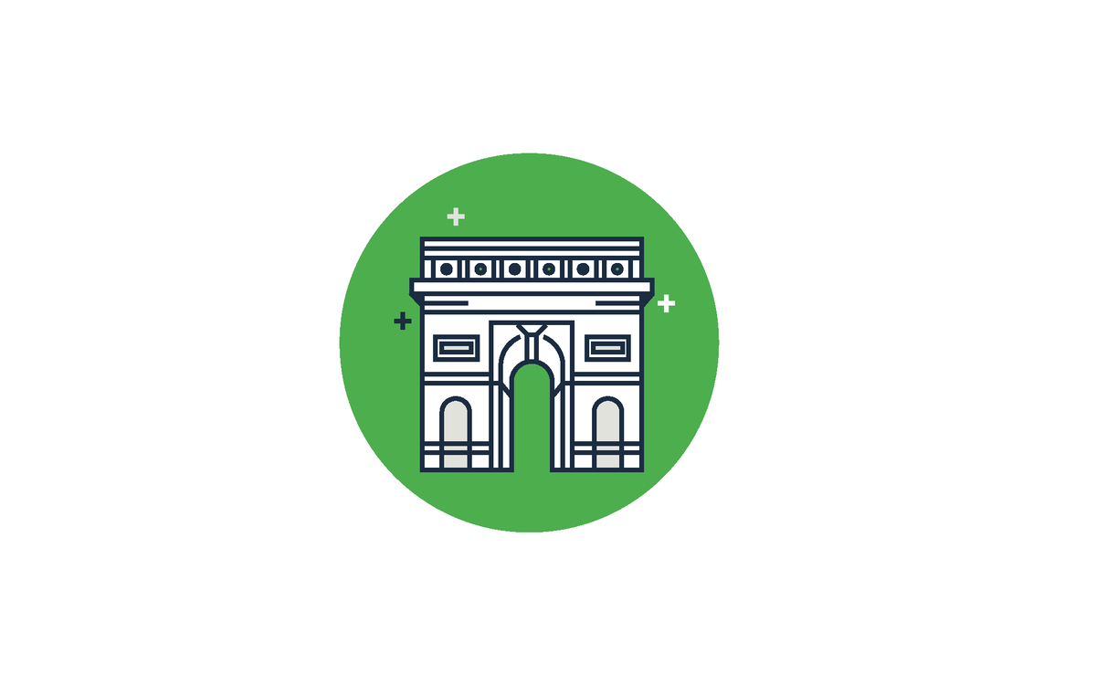Pictogramme vert arc de triomphe