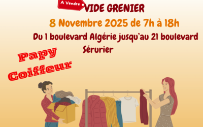 flyers du vide grenier solidaire du 8 novembre 2025