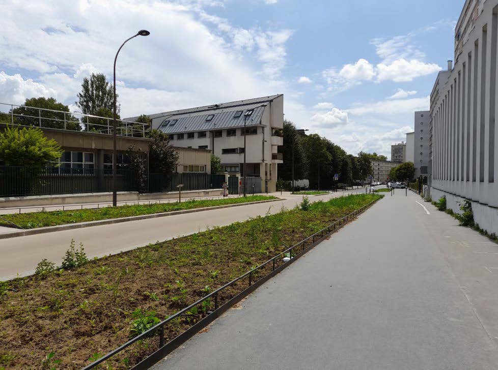 Photo de la rue Maryse Hilsz avant les plantations