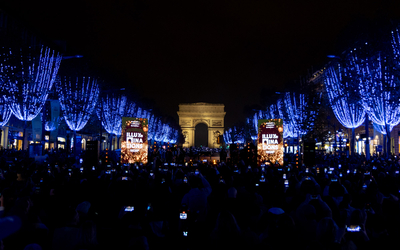  Crowds turn out for the launch of the illuminations on the Champs-Elysées