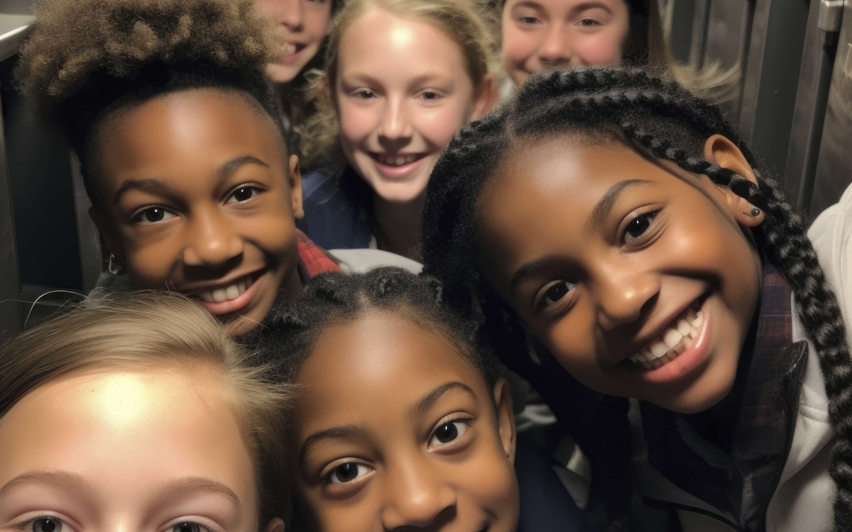 garçons et filles souriants