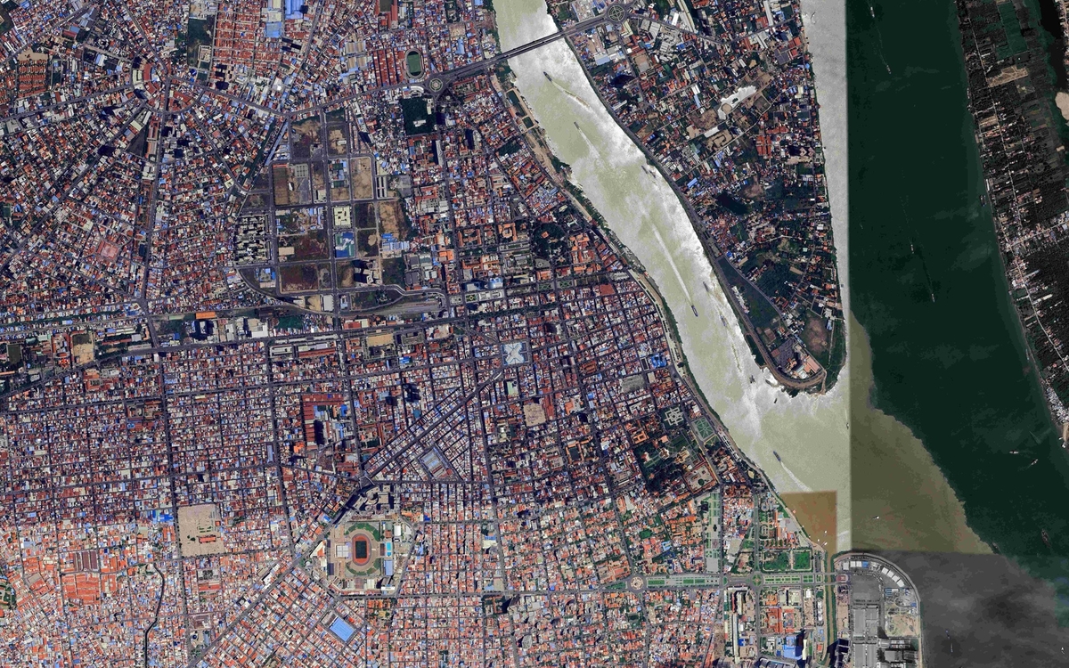 photo vue aérienne centre phnon penh Google 
