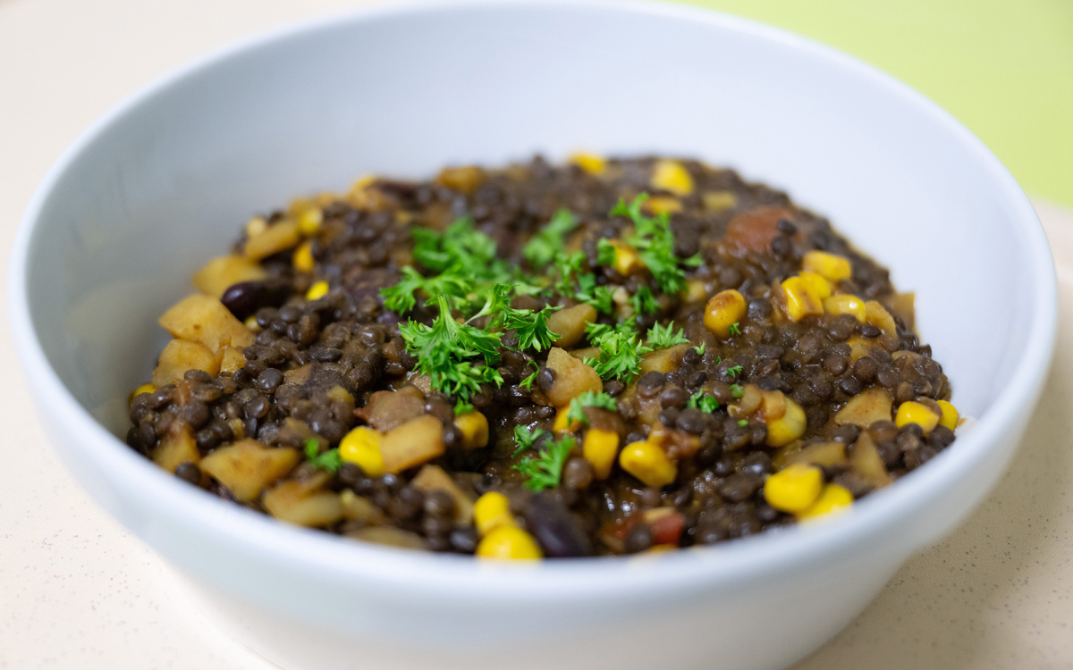 Bol de chili sans viande.