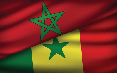 Drapeaux du Maroc et du Sénégal