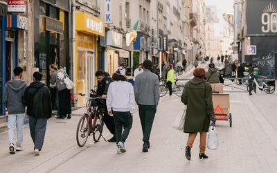 Visuel du nord de la rue Poissonnière est piétonne