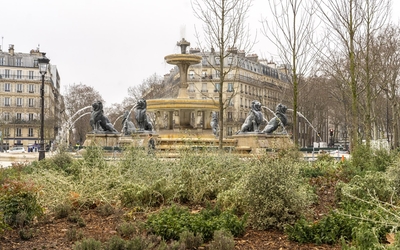 Visuel de la nouvelle place Félix Eboué réaménagée pour les piétons et les cyclistes