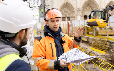 Fouille archéologique sur le Parvis de Notre-Dame.